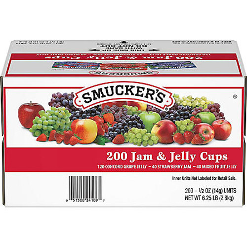 Smucker's Assorted Jelly Cups (0.5 oz., 200 ct.) - [From 67.00 - Choose pk Qty ] - *Ships from Miami