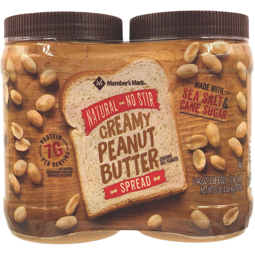 Member's Mark Natural Creamy Peanut Butter (40 oz., 2 pk.) - [From 41.00 - Choose pk Qty ] - *Ships from Miami