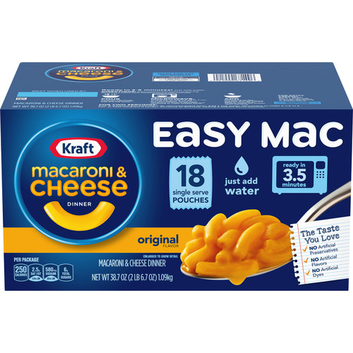 Kraft Easy Mac Microwavable Macaroni & Cheese (2.15 oz., 18 ct.) - *Pre-Order