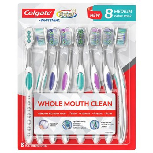 Colgate Total + Whitening Toothbrush, Medium (8 pk.) - [From 50.33 - Choose pk Qty ] - *Ships from Miami