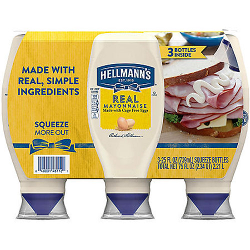 Hellmann's Real Mayonnaise (25 oz., 3 pk.) - [From 52.00 - Choose pk Qty ] - *Ships from Miami