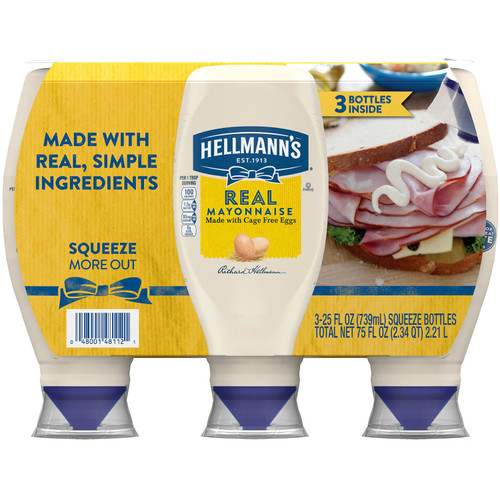Hellmann's Real Mayonnaise (25 oz., 3 pk.) - [From 60.00 - Choose pk Qty ] - *Ships from Miami