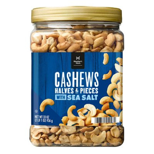 Member's Mark Cashew Halves and Pieces with Sea Salt (33oz) - [From 53.00 - Choose pk Qty ] - *Ships from Miami