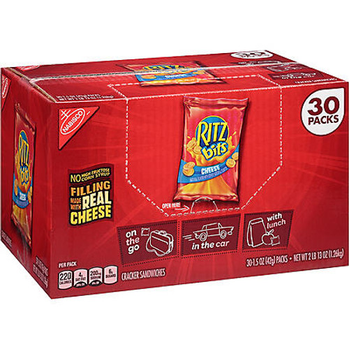 RITZ Bits Cheese Sandwich Crackers (1.5 oz., 30 pk.) - [From 64.00 - Choose pk Qty ] - *Ships from Miami