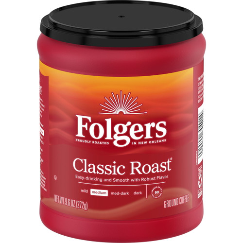 Folgers Classic Roast Ground Coffee, Medium Roast, 9.6-Ounce - *In Store