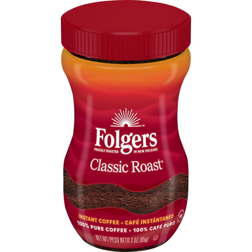 Folgers Classic Roast Instant Coffee, 3-Ounce - [From 18.00 - Choose pk Qty ] - *Ships from Miami