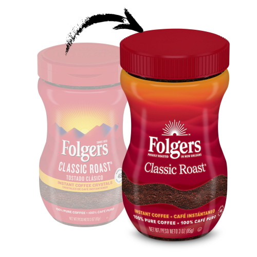 Folgers Classic Roast Instant Coffee, 3-Ounce - [From 18.00 - Choose pk Qty ] - *Ships from Miami