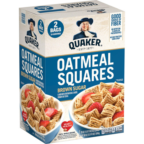 Quaker Oatmeal Squares, Brown Sugar (29 oz., 2 pk.) - [From 47.00 - Choose pk Qty ] - *Ships from Miami