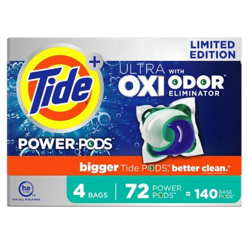 Tide Power PODS + Ultra OXI with Odor Eliminators Laundry Detergent Pacs (72 ct.) - [From 84.00 - Choose pk Qty ] - *Ships from Miami