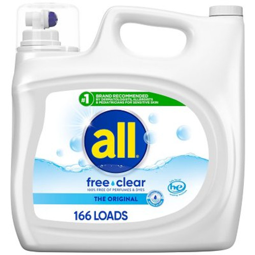 All Liquid Laundry Detergent Free Clear for Sensitive Skin (250 oz.,166 loads) - [From 91.00 - Choose pk Qty ] - *Ships from Miami