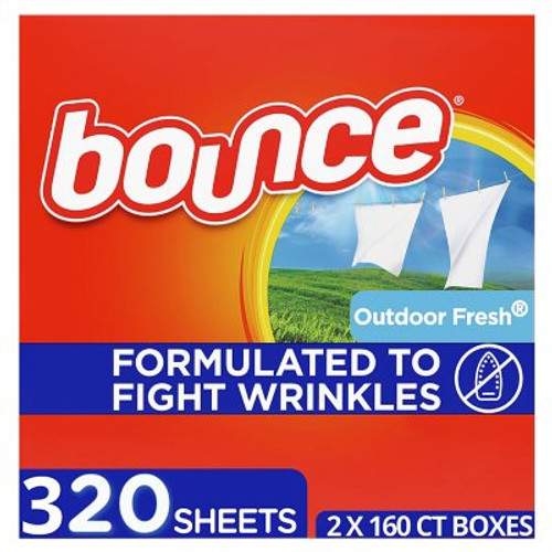 Bounce Fabric Softener Dryer Sheet Outdoor Fresh (2 x 160 ct.) - [From 50.67 - Choose pk Qty ] - *Ships from Miami