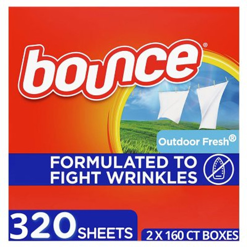 Bounce Fabric Softener Dryer Sheet Outdoor Fresh (2 x 160 ct.) - [From 51.33 - Choose pk Qty ] - *Ships from Miami