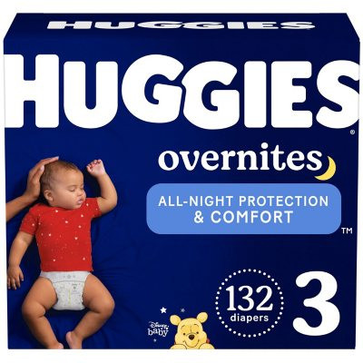Huggies Overnites Nighttime Baby Diapers Size 3 - 132 ct. (16-28 lbs.) - *Pre-Order