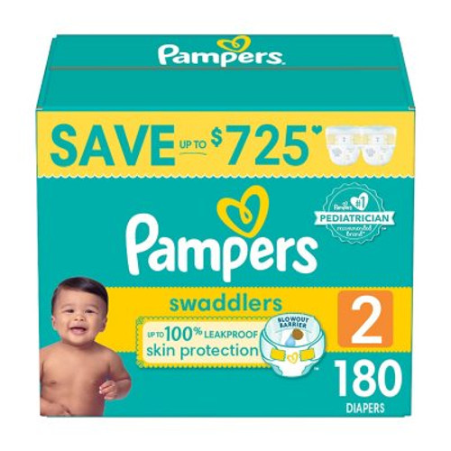 Pampers Swaddlers Softest Ever Diapers Size 2 - 180 ct. (12-18 lbs.) - *Pre-Order