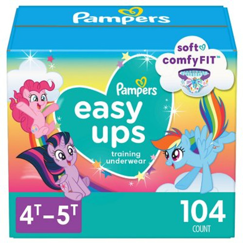Pampers Easy Ups Training Pants Underwear for Girls 4T-5T - 104 ct. (37+ lbs.) - *Pre-Order