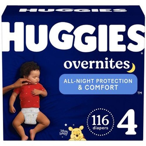 Huggies Overnites Nighttime Baby Diapers Size 4 - 116 ct. (22-37 lbs.) - *Pre-Order