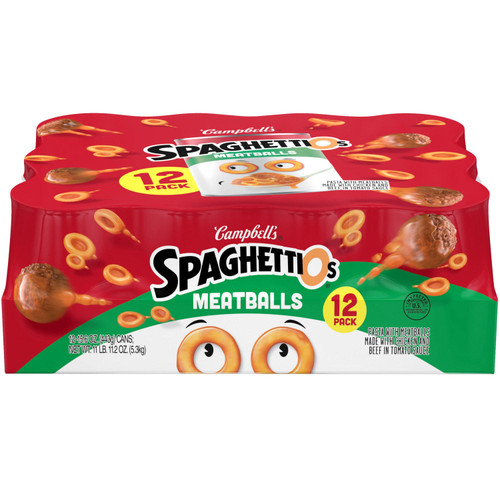 Campbell's SpaghettiOs Canned Pasta with Meatballs (15.6 oz., 12 pk.) - [From 60.00 - Choose pk Qty ] - *Ships from Miami