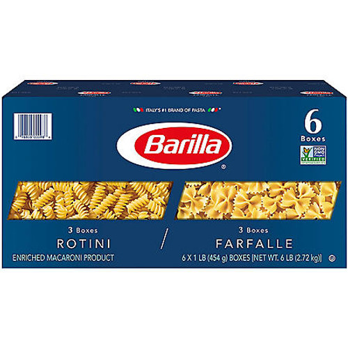 Barilla Pasta Rotini & Farfalle Variety Pack (16 oz., 6 pk.) - [From 47.00 - Choose pk Qty ] - *Ships from Miami
