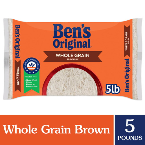 BEN'S ORIGINAL Whole Grain Brown Rice, 5 LB Bag - [From 37.00 - Choose pk Qty ] - *Ships from Miami