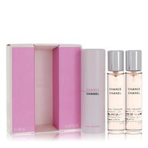 Chance Eau Tendre Perfume By Chanel Mini Eau De Toilette Spray + 2 Refills 3  x 0.7 oz for Women - *Pre-Order