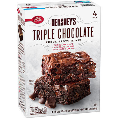 Betty Crocker Hershey's Fudge Brownie Mix, Triple Chocolate (20 oz., 4 pk.) - *In Store