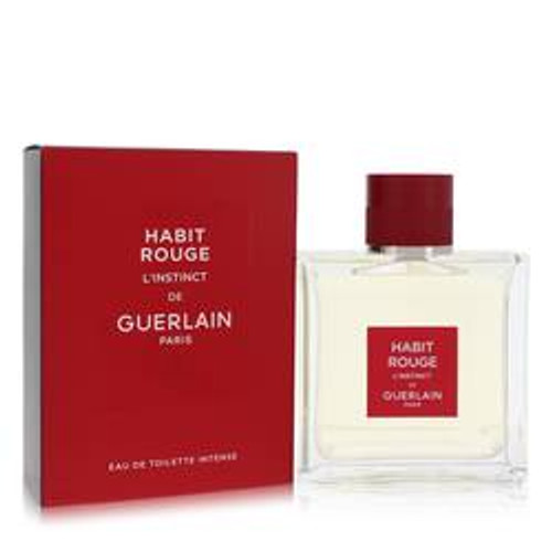 Habit Rouge L'instinct Cologne By Guerlain Eau De Toilette Intense Spray 3.3 oz for Men - *Pre-Order