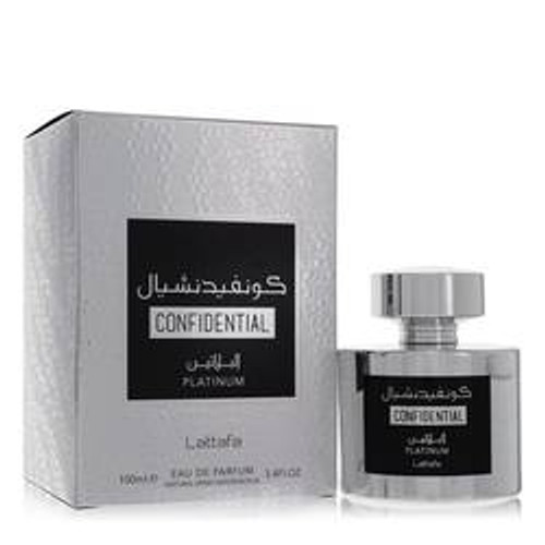 Lattafa Confidential Platinum Cologne By Lattafa Eau De Parfum Spray (Unisex) 3.4 oz for Men - [From 71.00 - Choose pk Qty ] - *Ships from Miami