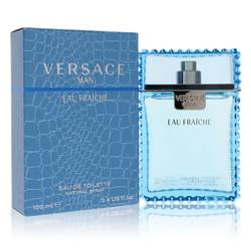Versace Man Cologne By Versace Eau Fraiche Eau De Toilette Spray (Blue) 3.4 oz for Men - [From 156.00 - Choose pk Qty ] - *Ships from Miami