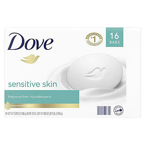 Dove Beauty Bar, Sensitive Skin (3.75 oz., 16 ct.) - [From 72.00 - Choose pk Qty ] - *Ships from Miami
