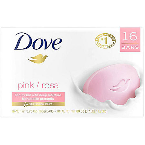 Dove Beauty Bar Soap, Pink (3.75 oz., 16 ct.) - [From 72.00 - Choose pk Qty ] - *Ships from Miami