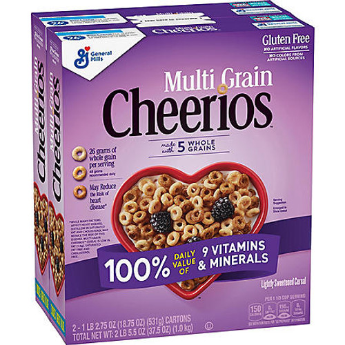 Multi-Grain Cheerios Gluten-Free Cereal (18.75 oz., 2 pk.) - [From 30.00 - Choose pk Qty ] - *Ships from Miami