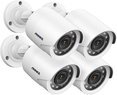 ANNKE 2MP (2K) HD-TVI  3.6mm Dome Security Camera, Indoor Outdoor, 100ft Night Vision, Weatherproof, White - 4 Pack Kit - *Pre-Order