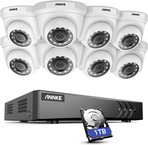 ANNKE 5MP (3K) Lite, 8 CH System, 5MP Lite, 8 Ch Hybrid  5-in1 Surveillance DVR,  8x 2MP  100ft IR Dome Camera,   4x 60ft Cable , (1TB HDD) - *Pre-Order