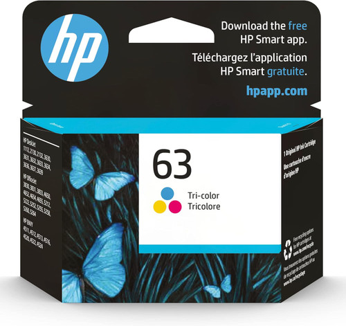 HP 63 (F6U61AN) Tri-Color Original Ink Cartridge (1 Pk) - [From 123.00 - Choose pk Qty ] - *Ships from Miami