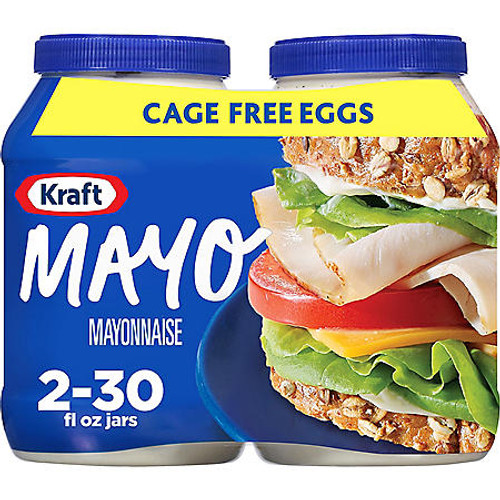 Kraft Real Mayo Creamy & Smooth Mayonnaise (30 fl. oz. jars, 2 pk.) - [From 33.00 - Choose pk Qty ] - *Ships from Miami