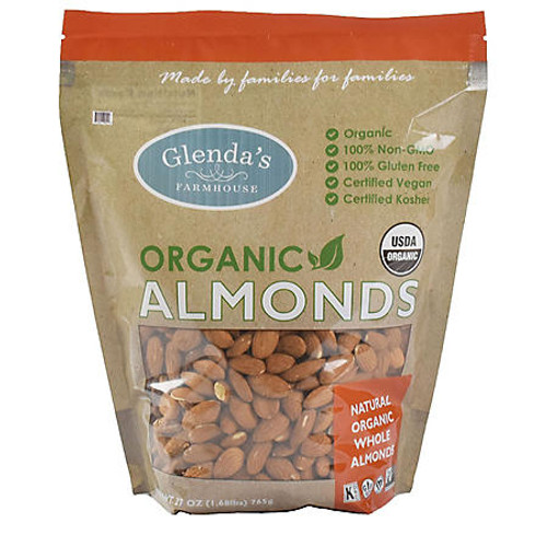 Glenda's Farmhouse Organic Almonds (27 oz.) - [From 60.00 - Choose pk Qty ] - *Ships from Miami
