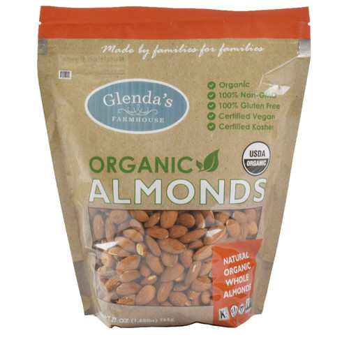 Glenda's Farmhouse Organic Almonds (27 oz.) - [From 60.00 - Choose pk Qty ] - *Ships from Miami