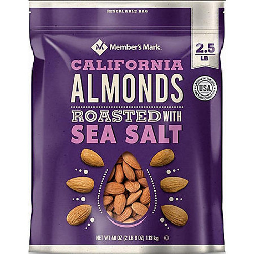 Member's Mark Roasted Almonds with Sea Salt (40 oz.) - [From 50.00 - Choose pk Qty ] - *Ships from Miami