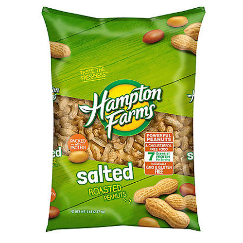 Hampton Farms Salted In-Shell Peanuts (5lbs) - [From 42.00 - Choose pk Qty ] - *Ships from Miami