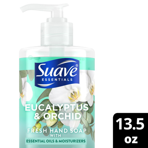 Suave Essentials Liquid Hand Soap, Eucalyptus & Orchid with Essential Oils, Fresh & Floral, 13.5 fl oz - [From 11.00 - Choose pk Qty ] - *Ships from Miami