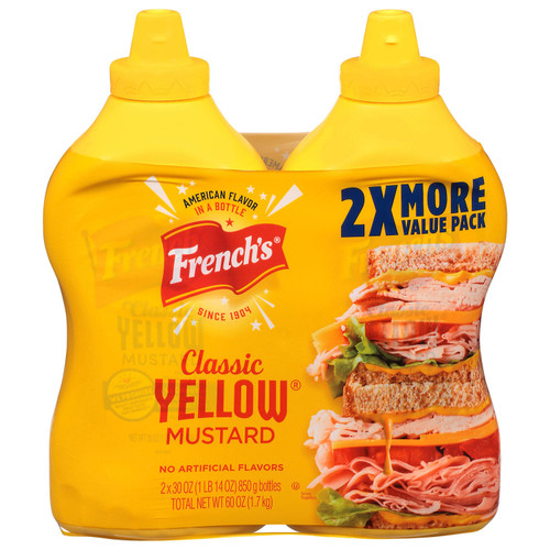 French's 100% Natural Classic Yellow Mustard (30 oz., 1 pk.) - [From 16.00 - Choose pk Qty ] - *Ships from Miami