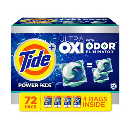 Tide Power PODS + Ultra OXI with Odor Eliminators Laundry Detergent Pacs (72 ct.) - *In Store