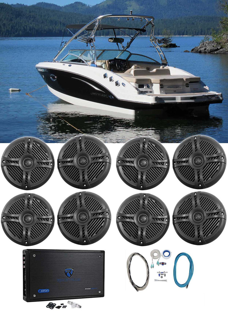 (8) Rockville RMSTS65B Waterproof Marine Boat Speakers+8 - Main Image