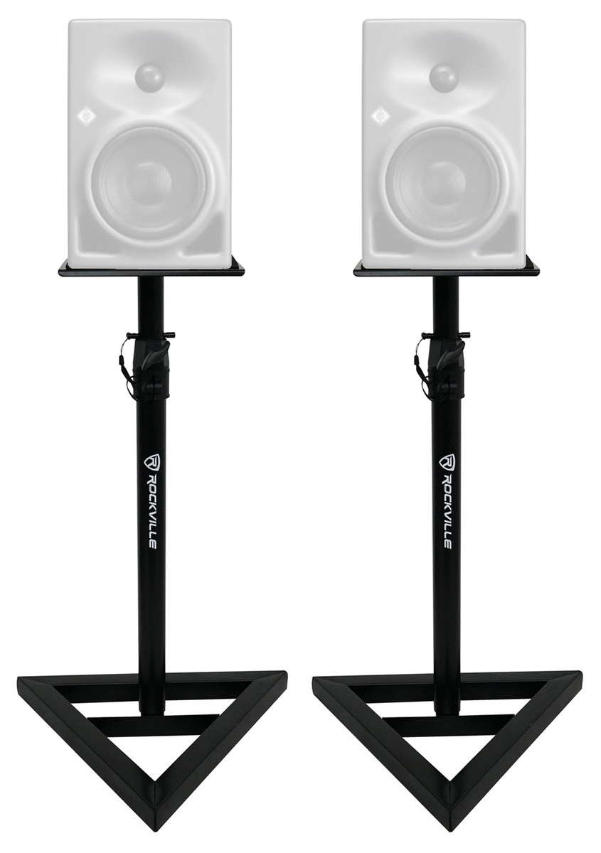 (2) Rockville Adjustable Studio Monitor Speaker Stands For