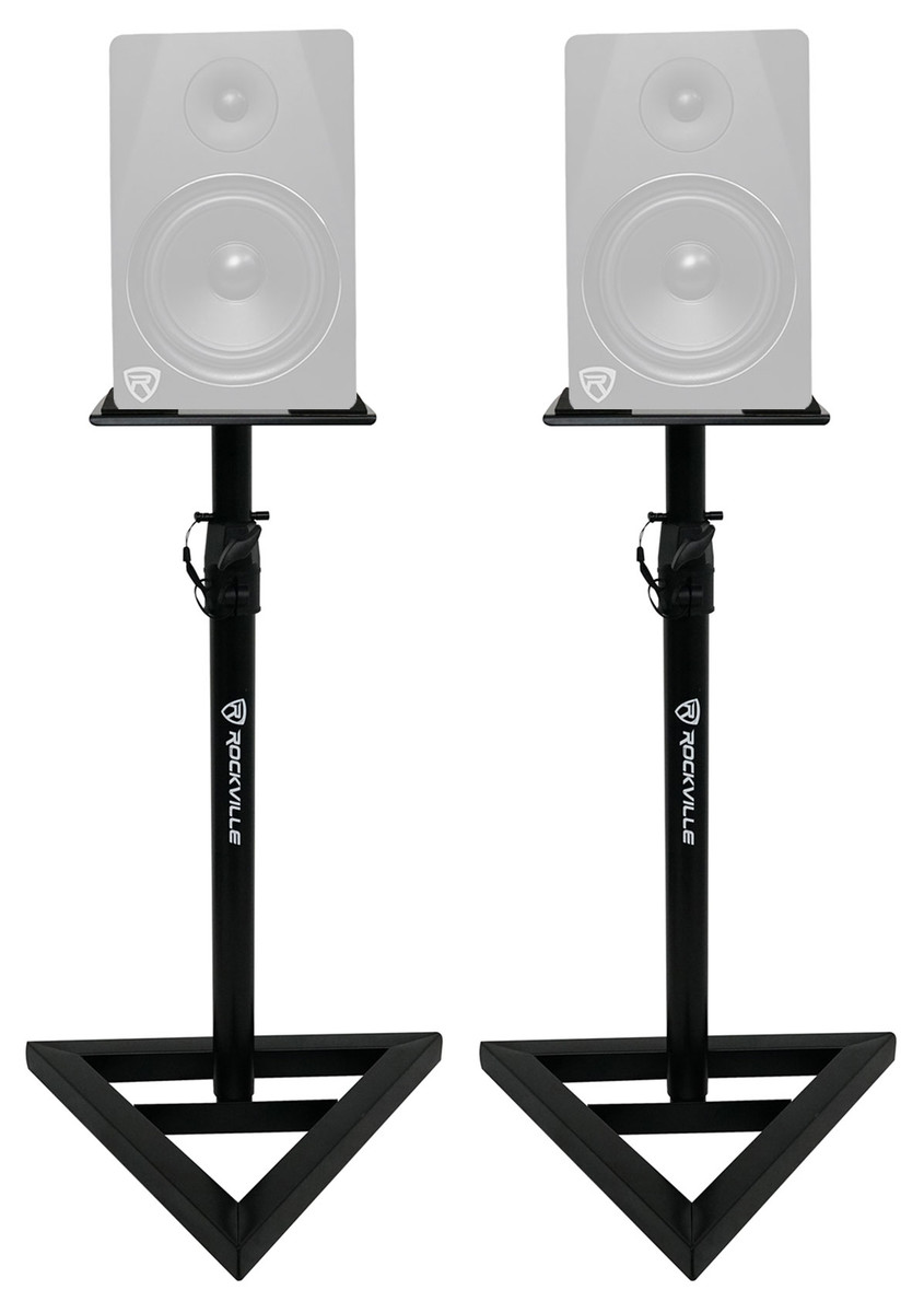 2) Rockville Adjustable Studio Monitor Speaker Stands For