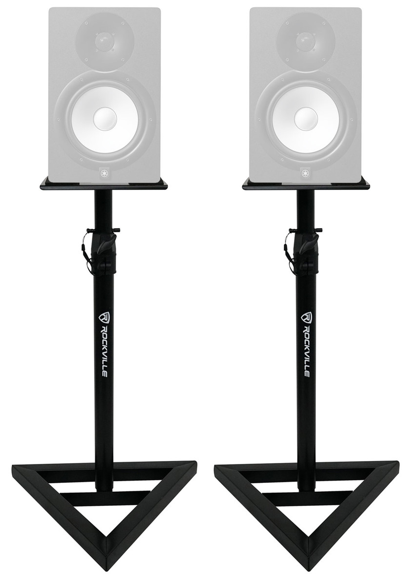 2) Rockville Adjustable Studio Monitor Speaker Stands For Yamaha