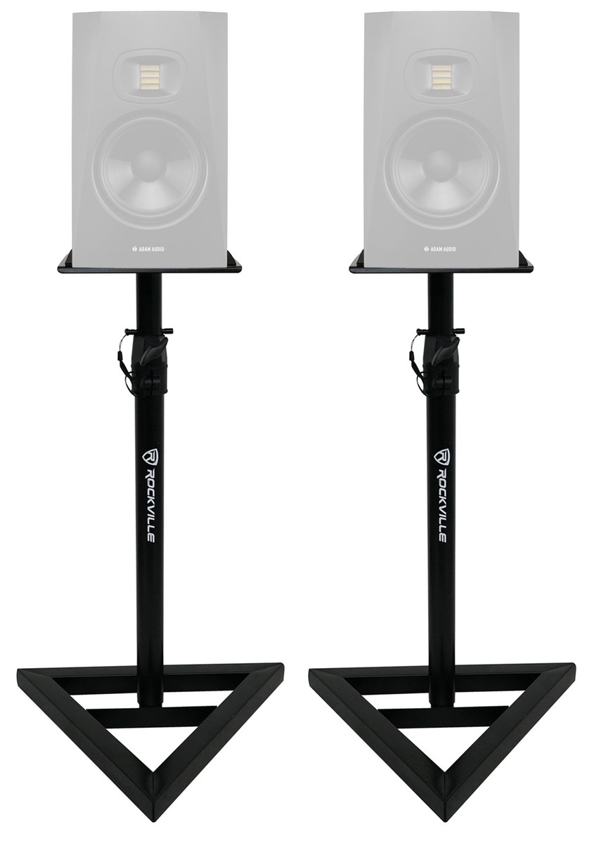 2 Rockville Adjustable Studio Monitor Speaker Stands For ADAM Audio T7V  Monitors