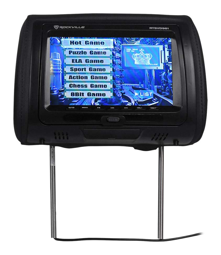 Rockville RTSVD961BK 9” Black Touchscreen Dual DVD/HDMI Car Headrest