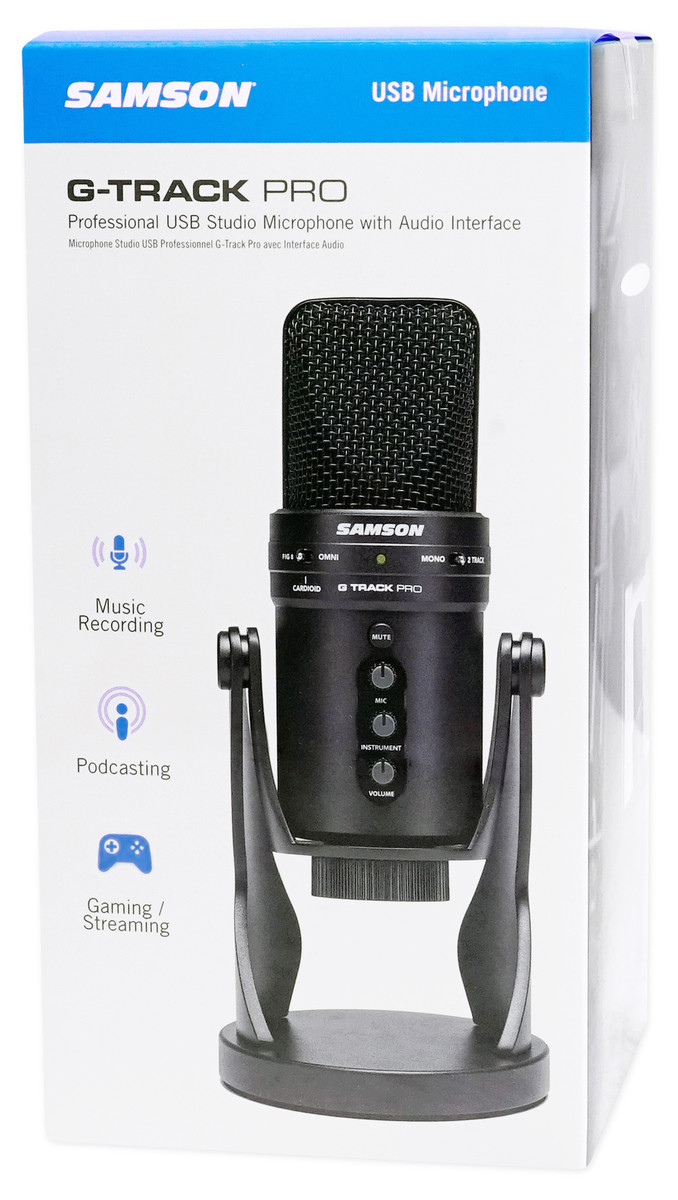 SAMSON G-Track Pro Studio USB Condenser Microphone Mic+Built in Audio ...