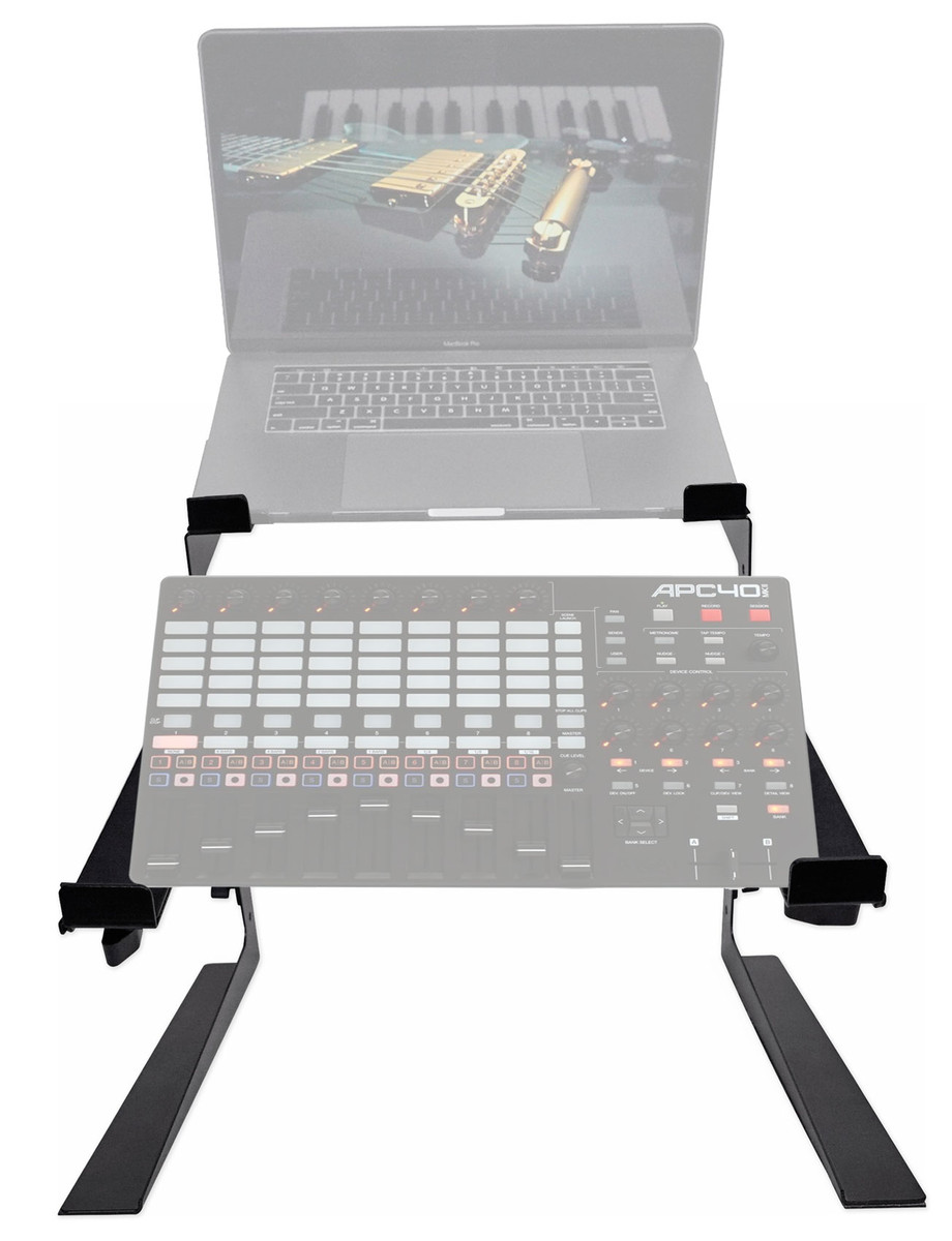 Rockville Dual Shelf Laptop+Controller Stand for Akai Professional APC40  MKII